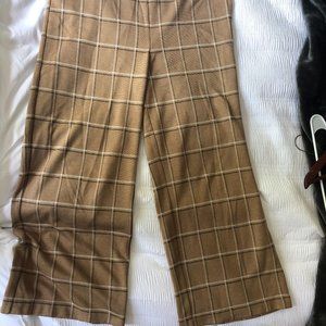 J.Jill plaid tan wide-leg pants
